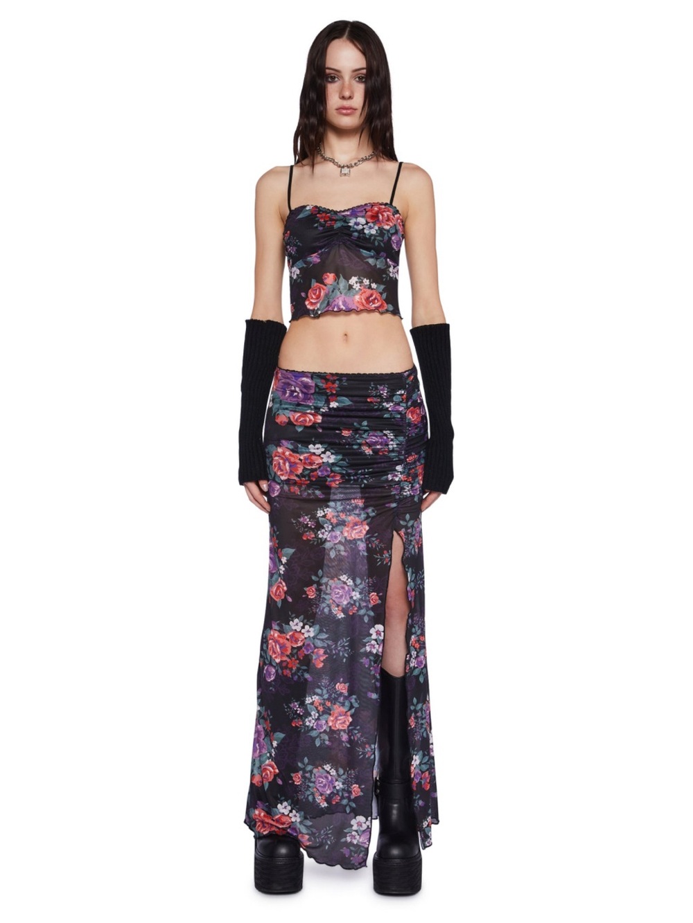 Current mood floral maxi Skirt Set